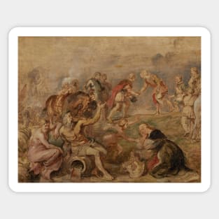 Meeting of King Ferdinand of Hungary and Cardinal-Infante Ferdinand of Spain by Peter Paul Rubens Sticker